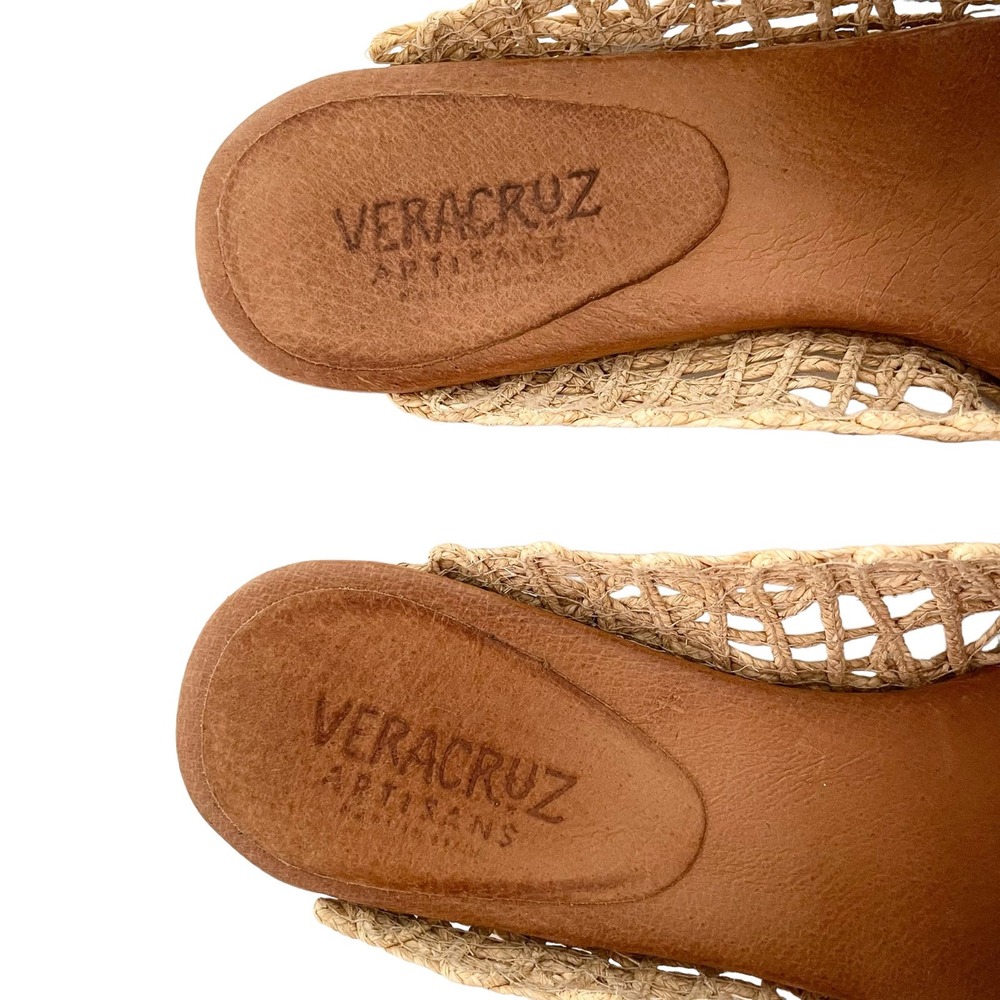 Sundance Veracruz Vintage Lace Mules Pointed Toe Raffia Artisans Dama Raffia - Picture 7 of 12
